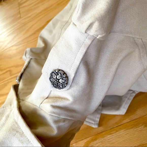 M2M Beige Tan Women’s Small Double Breasted Collared Trench Coat Korean Size 55 - Picture 10 of 12